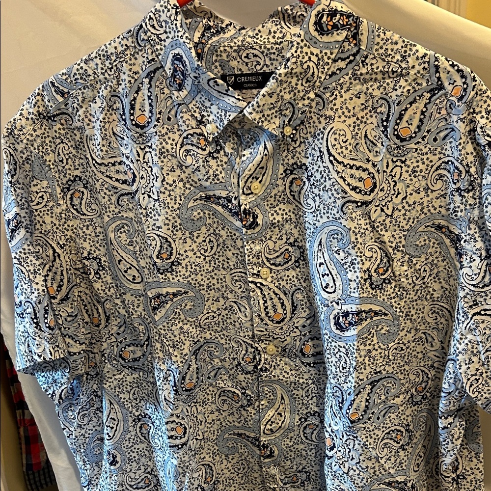Men's Blue Paisley Cremieux Shirt